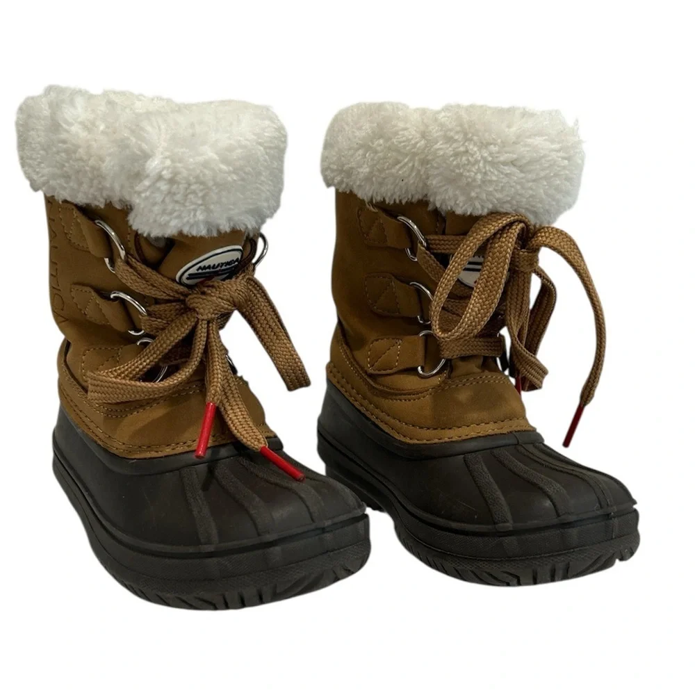 Nautica Brown Winter Boots with Faux Fur Lining